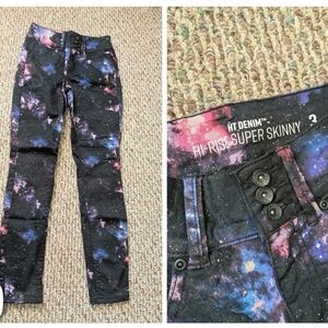 Galaxy Print Womens Skinny Jeans